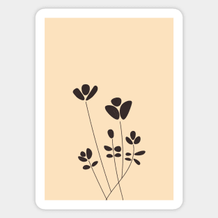 Boho Minimalist Botanical Flower Sticker